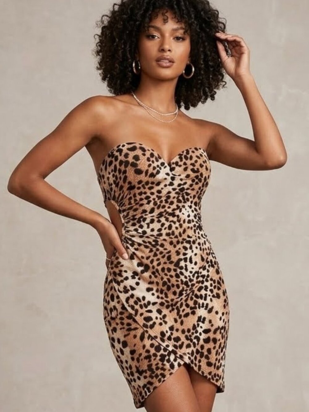 NWT Forplay Leoprard Bodycon Cutout Mini Dress Size Small